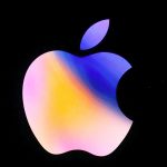 Logo de Apple con la manzana en color tornasol