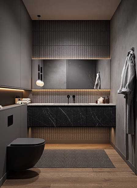 Baño esquinado en pasillo
